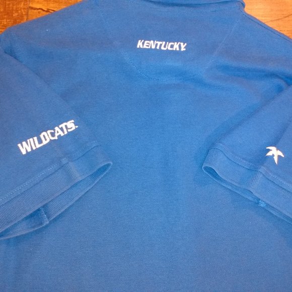 Kentucky Wildcats Embroidered Sport Polo Shirt Royal Blue | Men's Small - Picture 4 of 6
